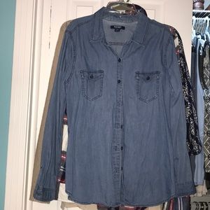 Denim button down